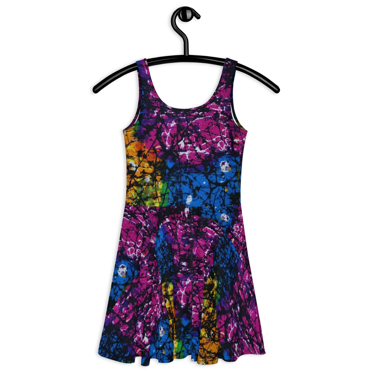 Multicolour Adire Ankara Skater Dress