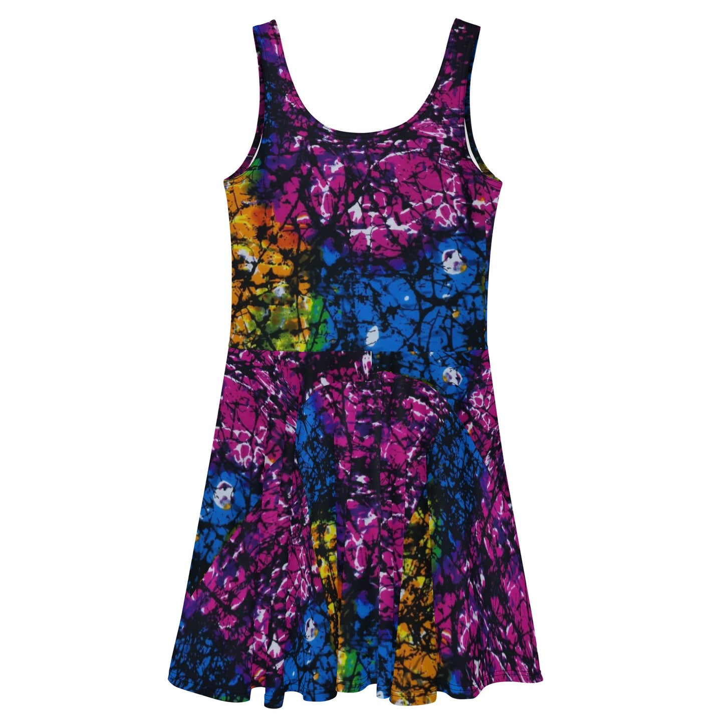 Multicolour Adire Ankara Skater Dress