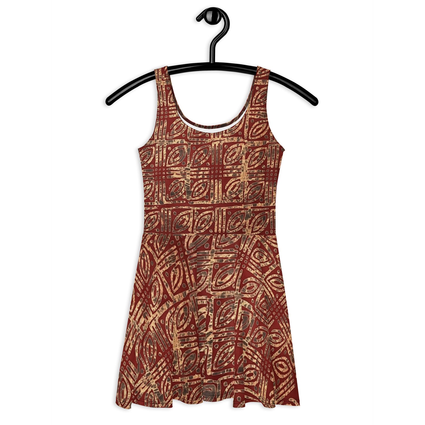 Copper & Gold Adire Skater Dress