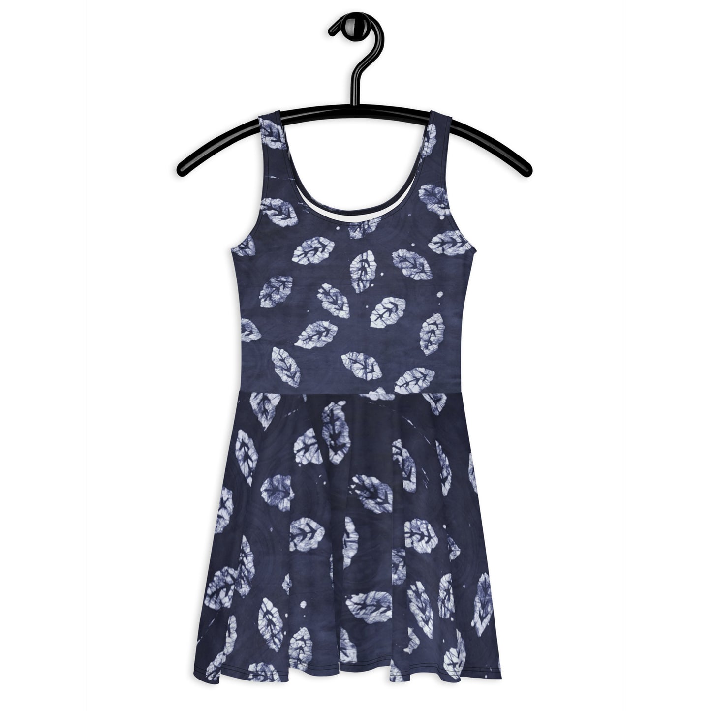 Indigo Leaf Adire Skater Dress