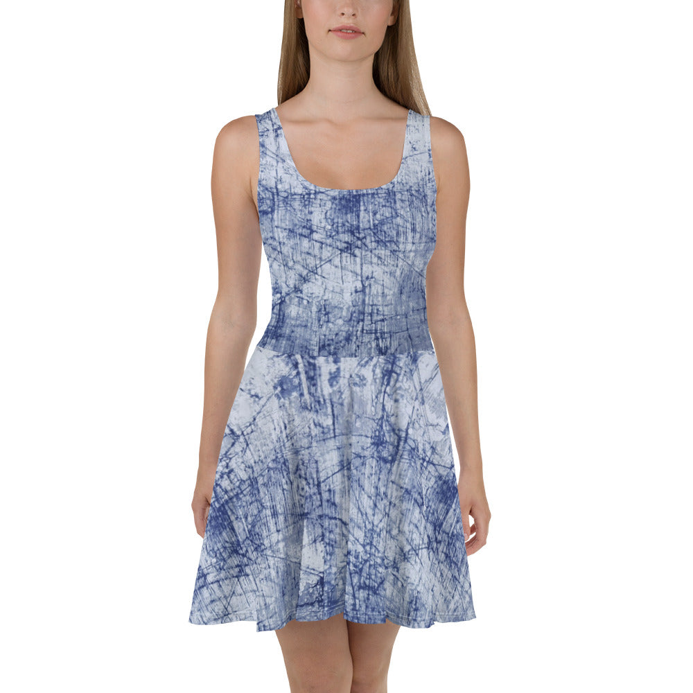 Blue Marble Adire Skater Dress