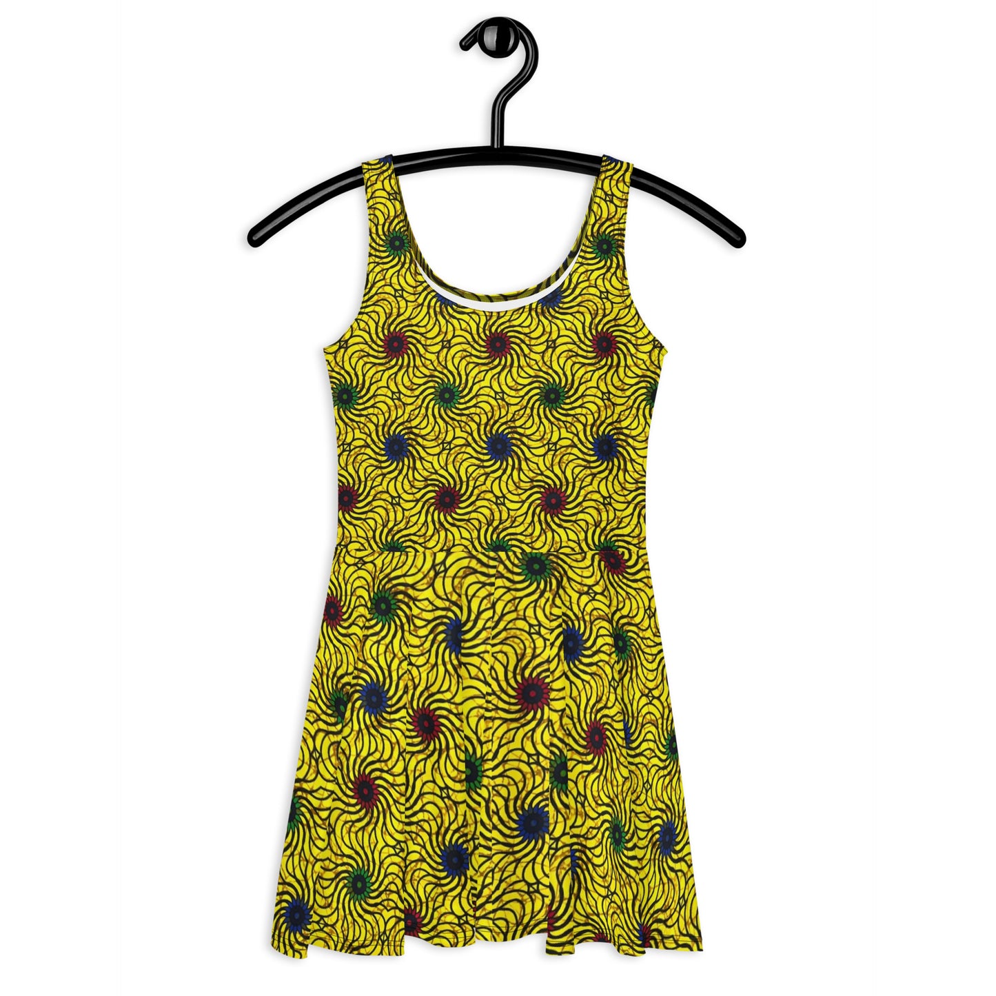 Multicolour Yellow Ankara Skater Dress