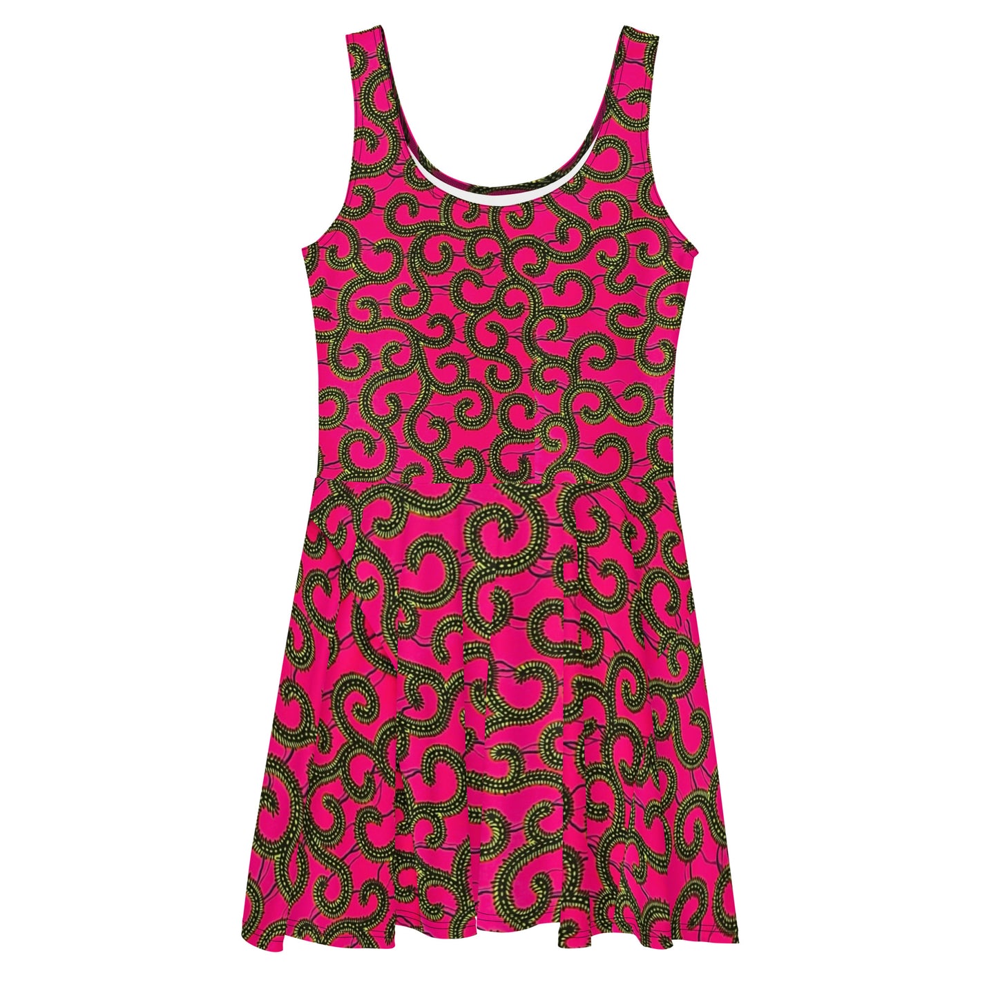 Pink Ankara Skater Dress