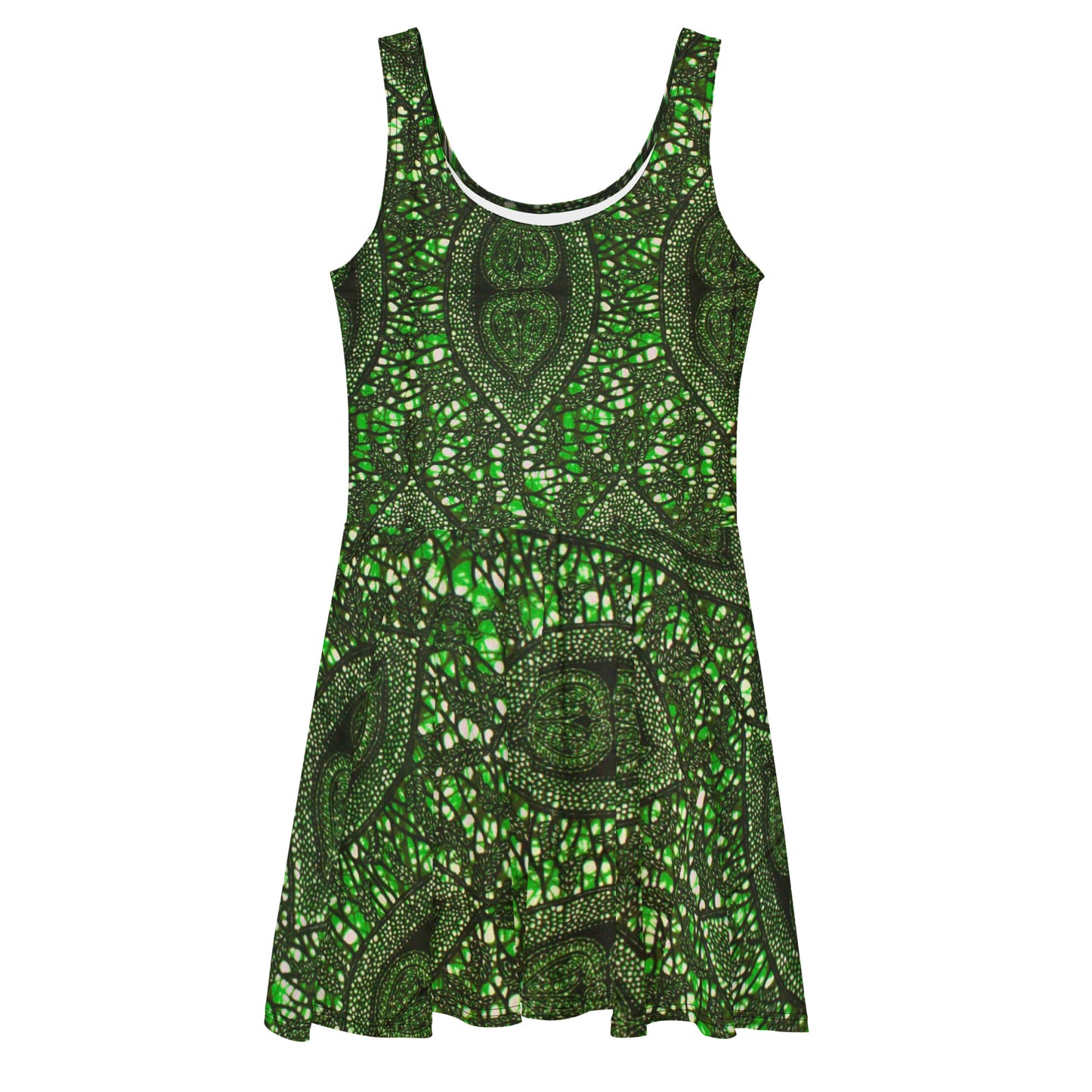 Green Peas Ankara Skater Dress