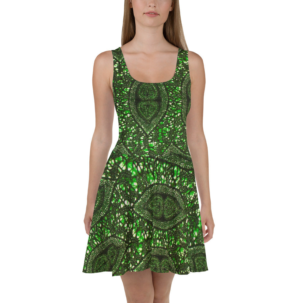 Green Peas Ankara Skater Dress