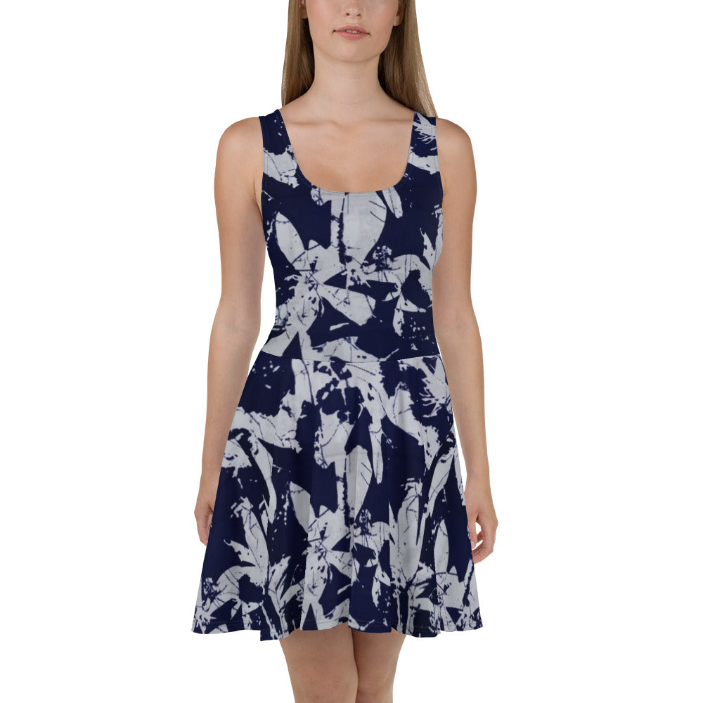 Indigo Adire Skater Dress