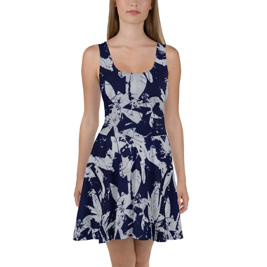 Indigo Adire Skater Dress