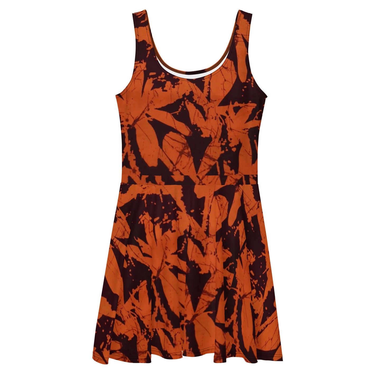 Orange Adire Skater Dress