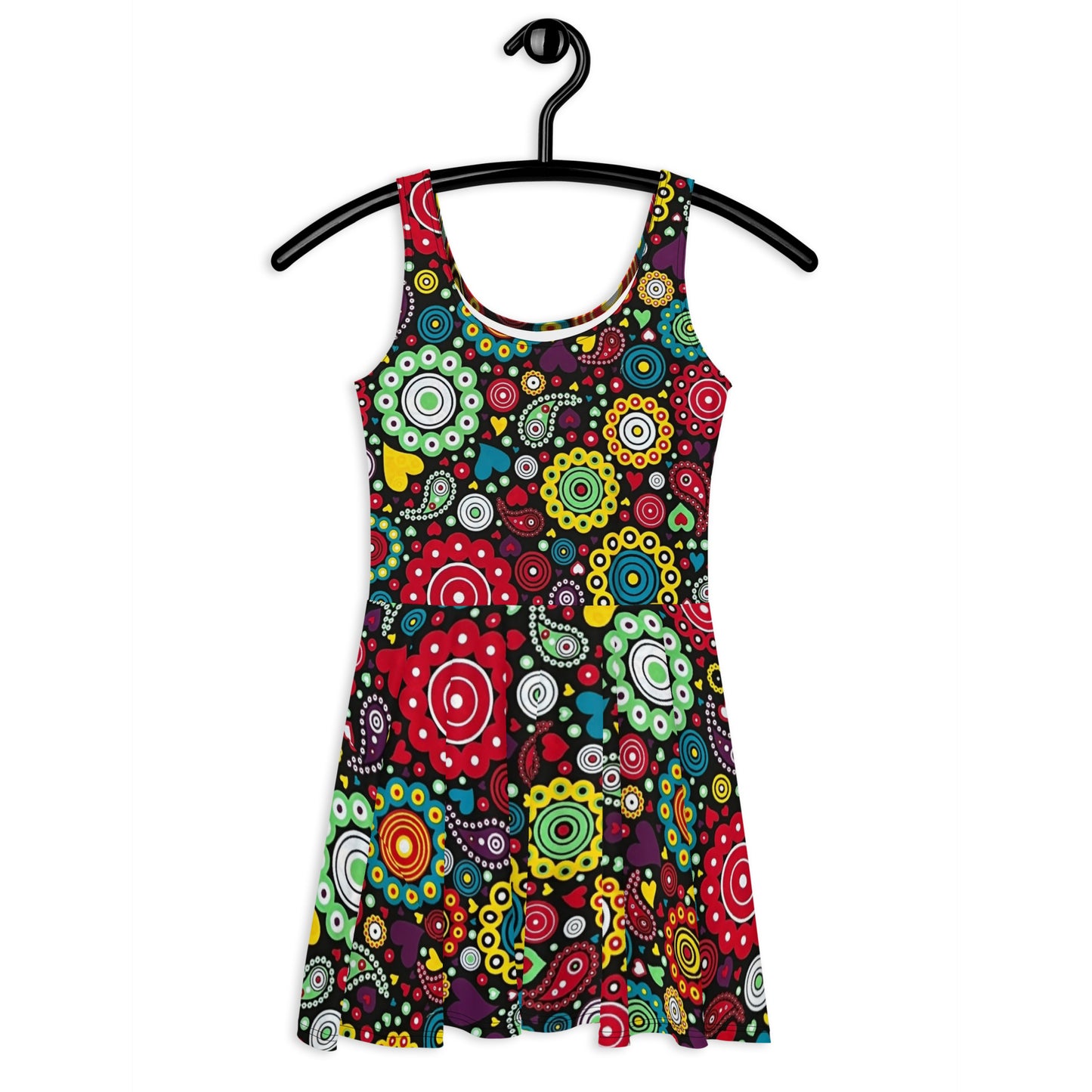 Multicolour Bloom Ankara Skater Dress