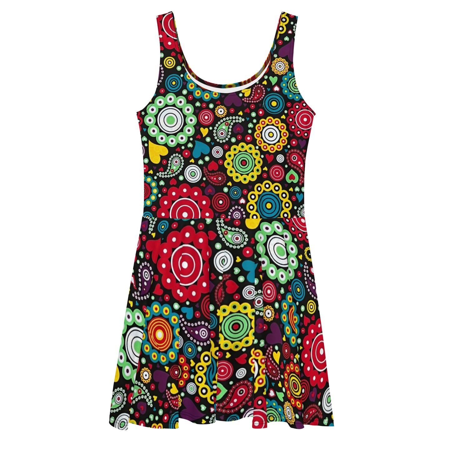 Multicolour Bloom Ankara Skater Dress