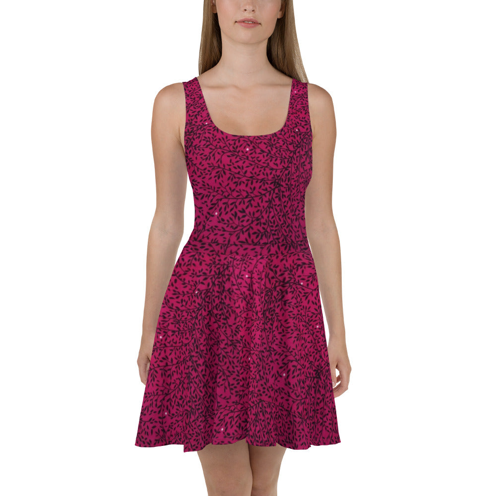 Pink Sparkle Ankara Skater Dress