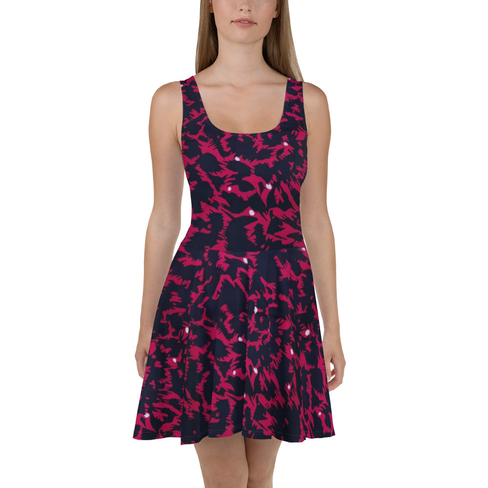 Pink Leopard Ankara Skater Dress