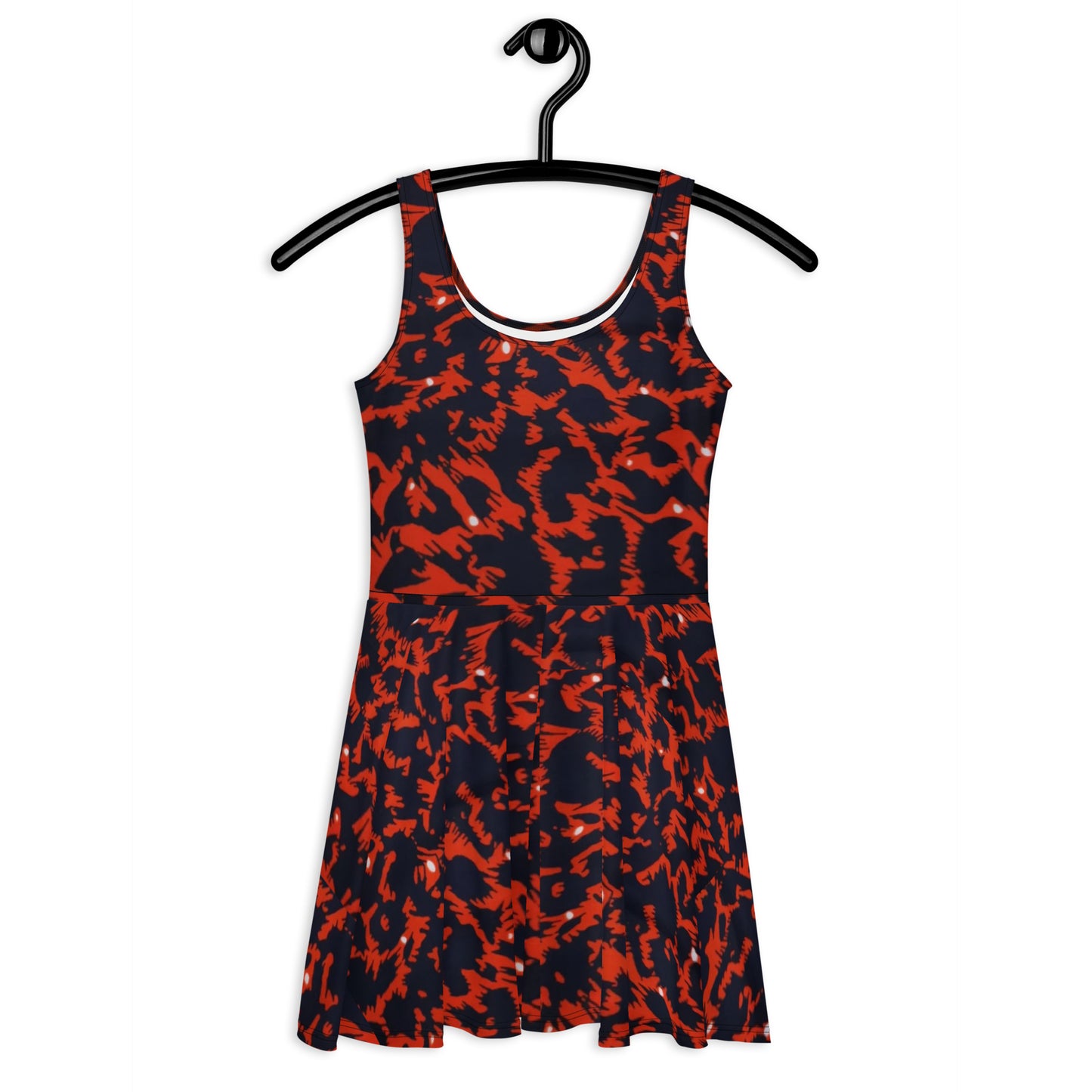 Orange Leopard Ankara Skater Dress