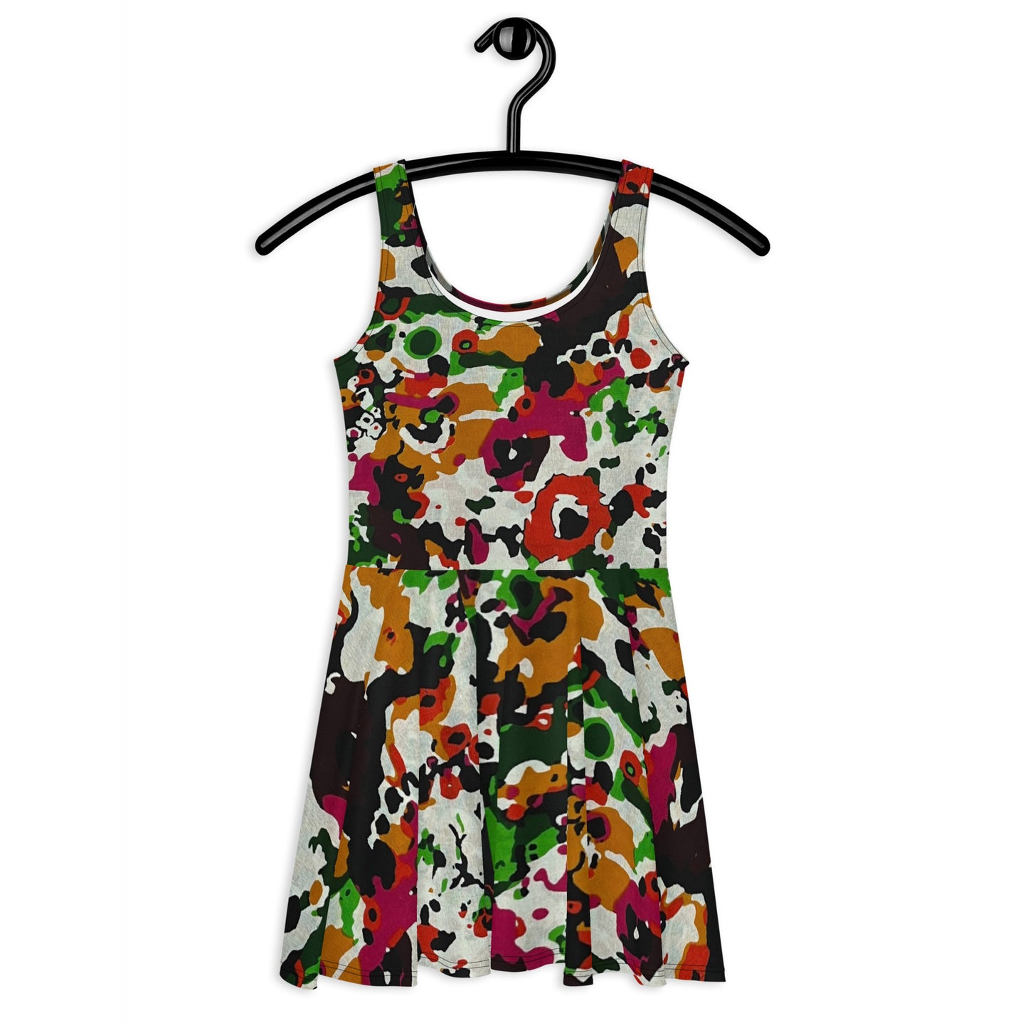 Multicolour Paint Ankara Skater Dress