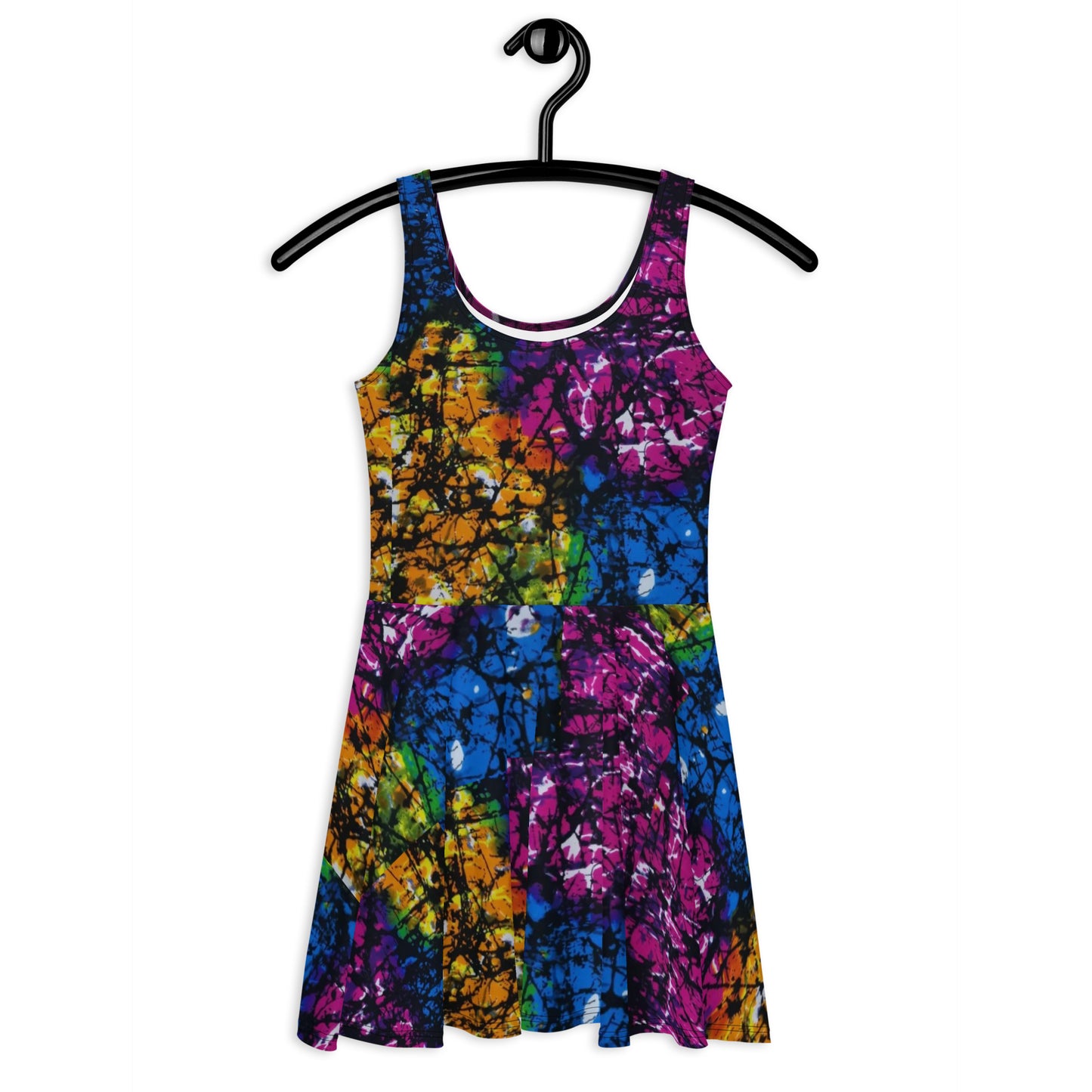 Multicolour Adire Ankara Skater Dress