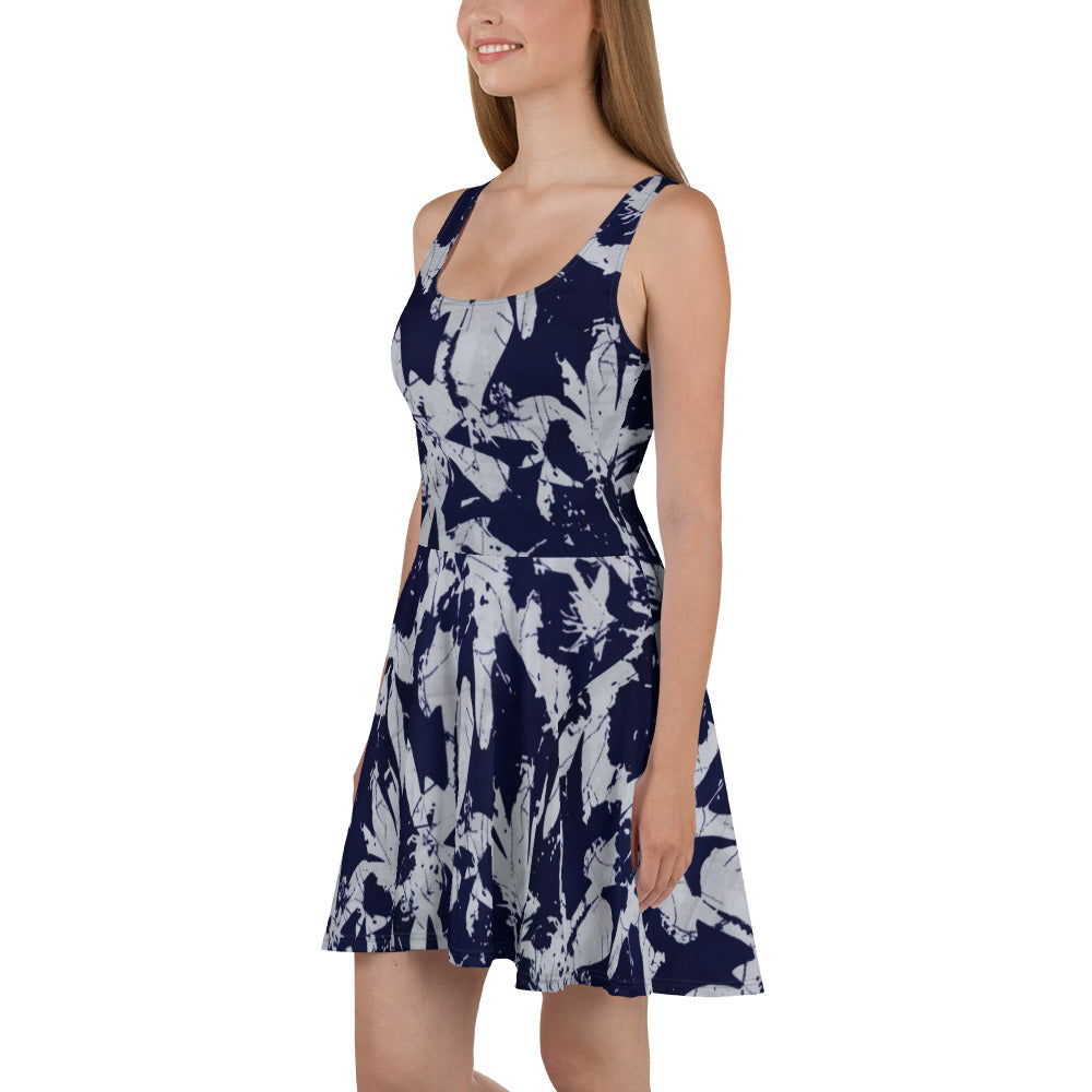 Indigo Adire Skater Dress