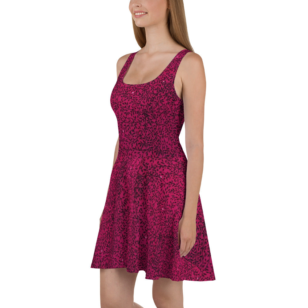 Pink Sparkle Ankara Skater Dress