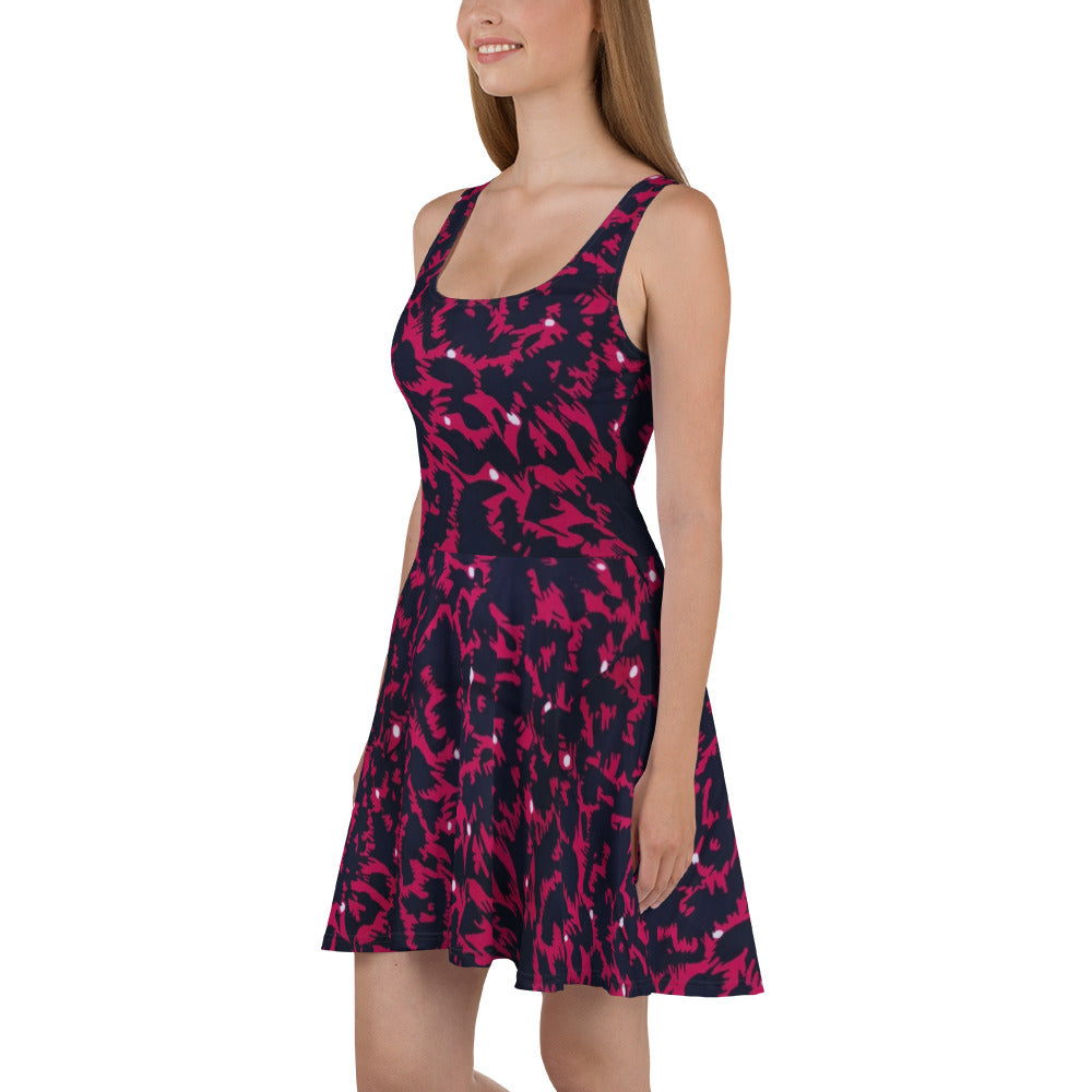 Pink Leopard Ankara Skater Dress