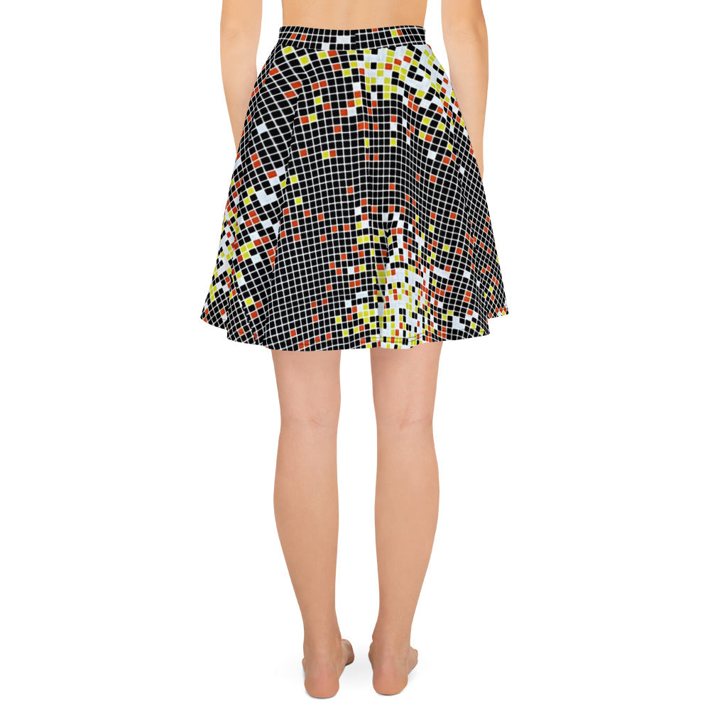 Graphic Square Ankara Skater Skirt