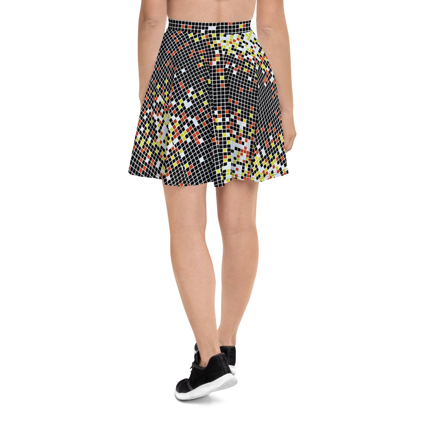 Graphic Square Ankara Skater Skirt