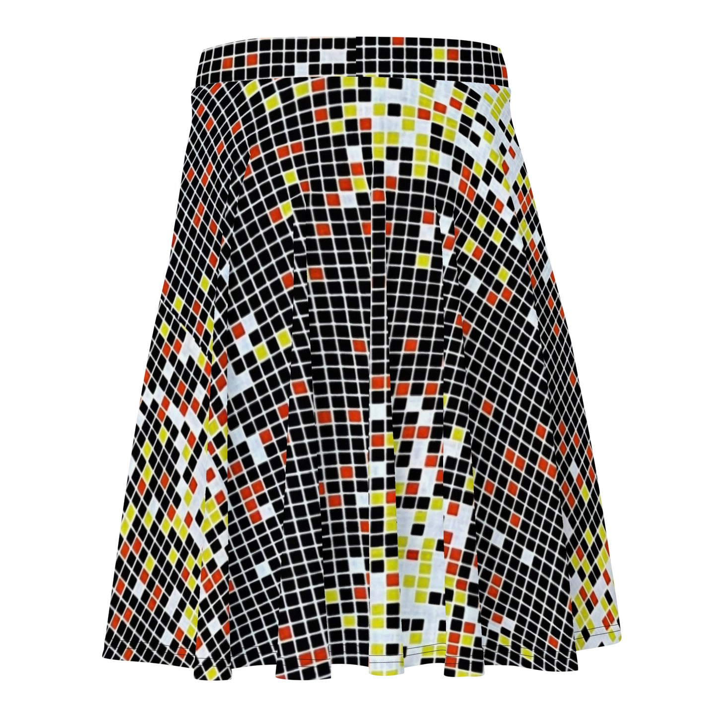 Graphic Square Ankara Skater Skirt