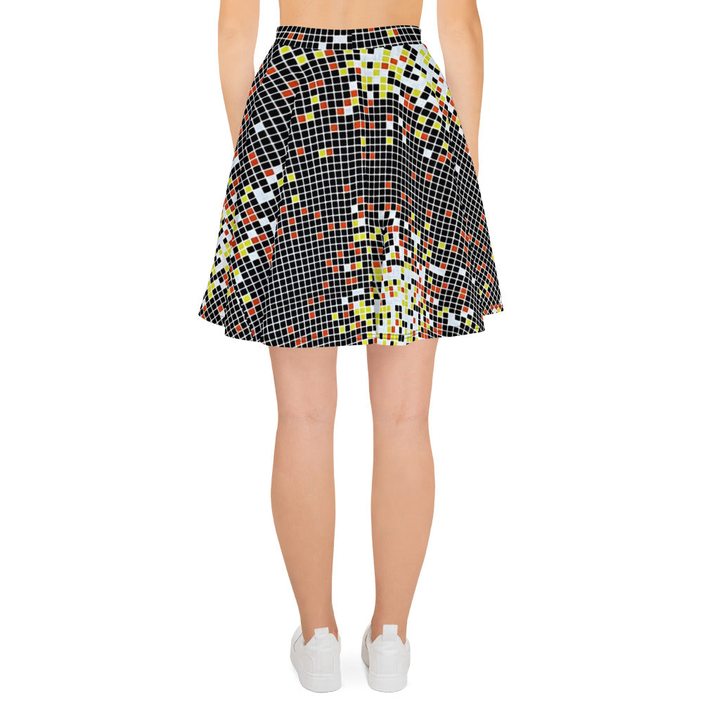 Graphic Square Ankara Skater Skirt