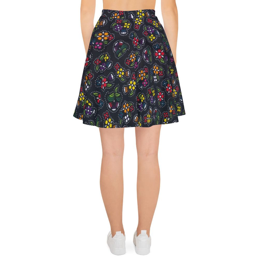 Multicolour Dark Ankara Skater Skirt