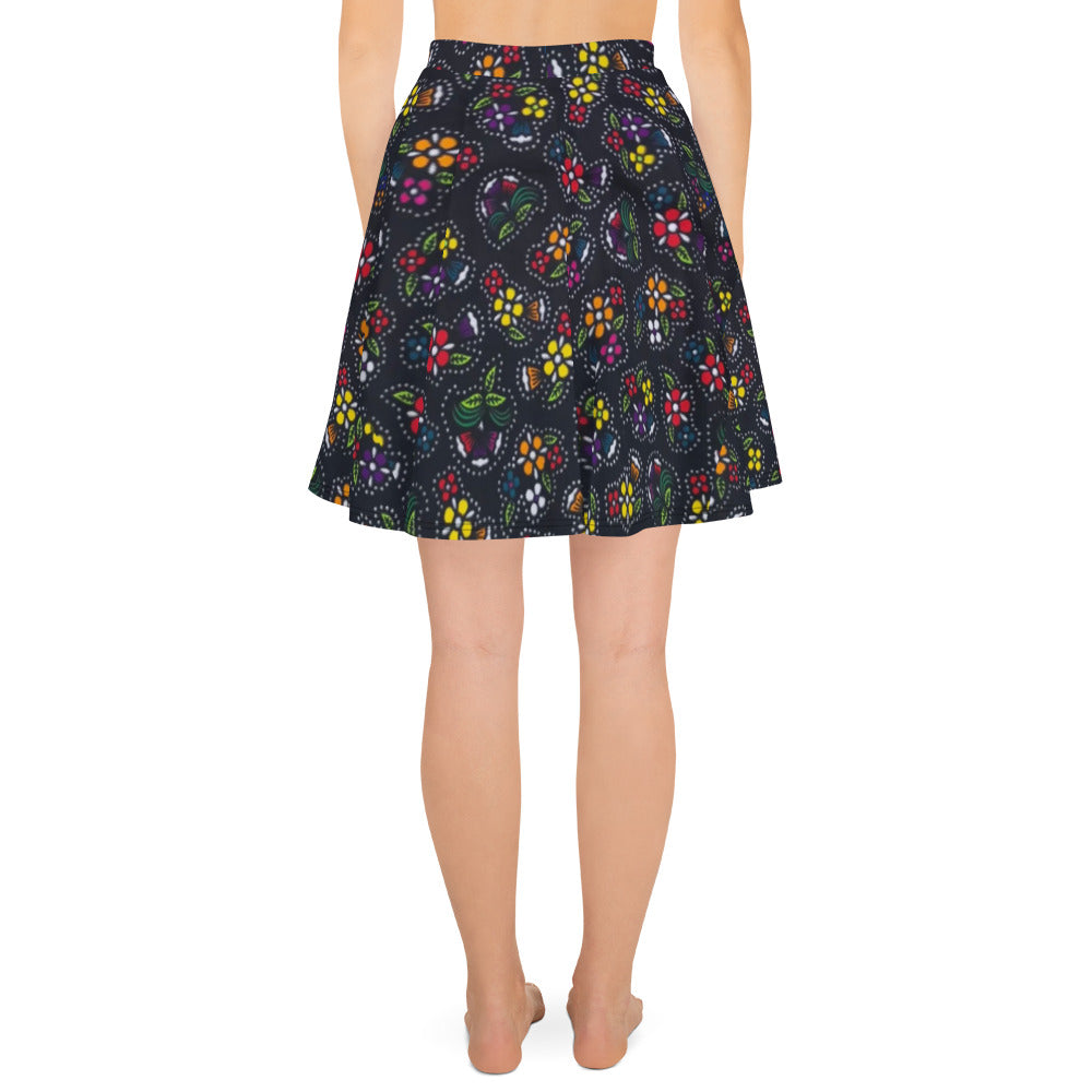 Multicolour Dark Ankara Skater Skirt