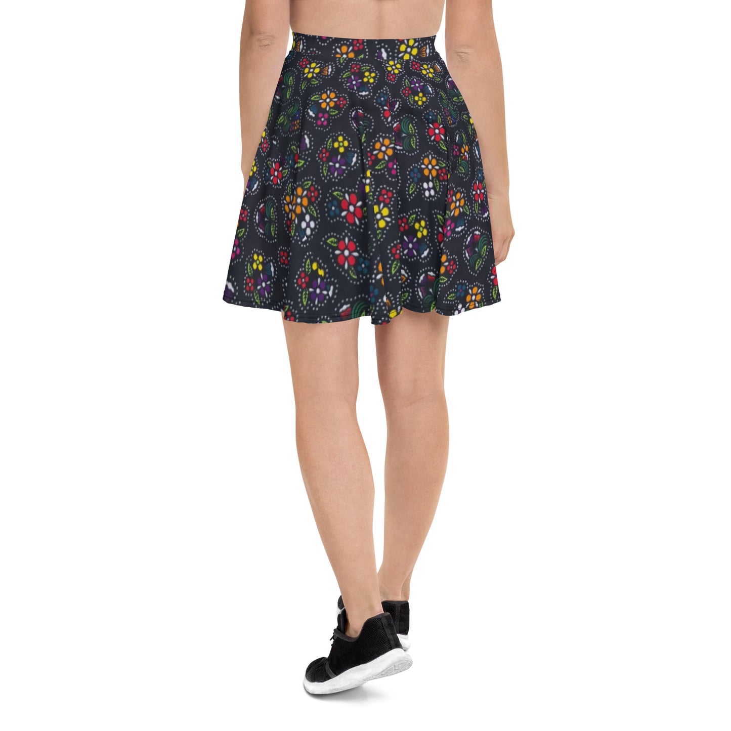 Multicolour Dark Ankara Skater Skirt