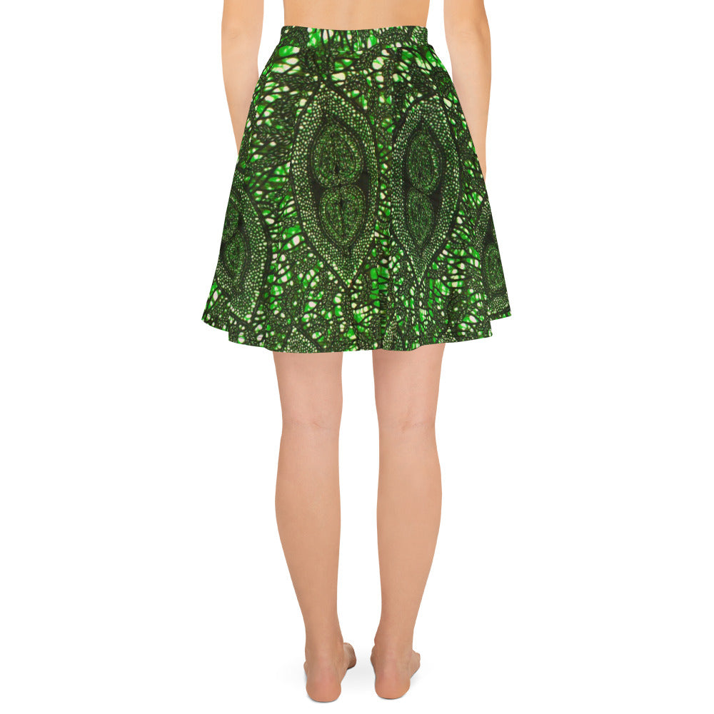 Green Peas Ankara Skater Skirt