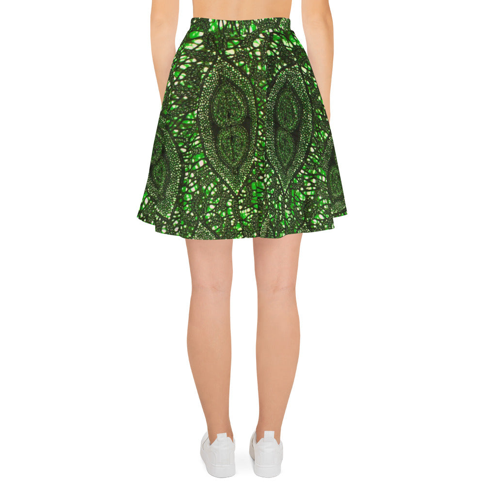 Green Peas Ankara Skater Skirt