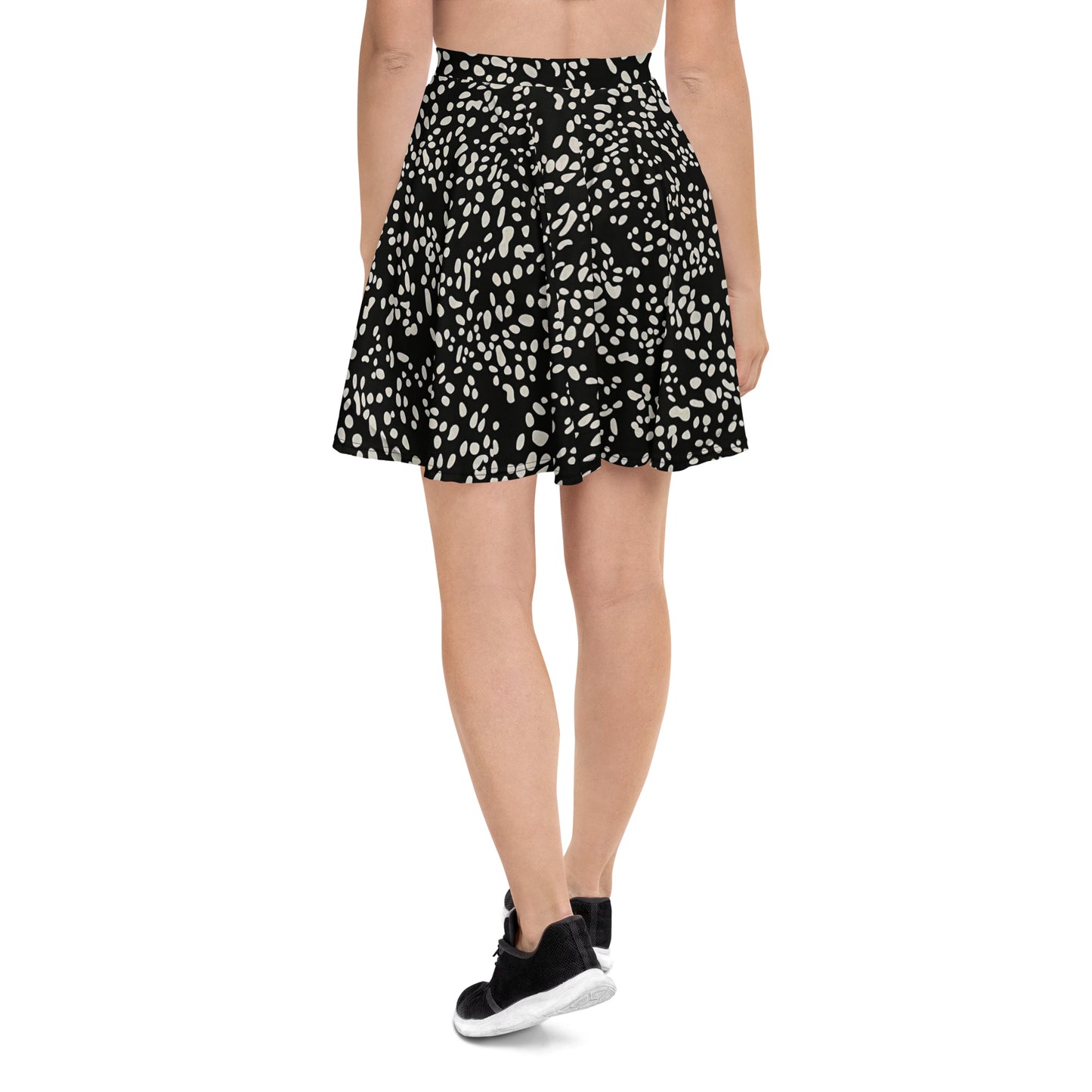 White Dots Adire Skater Skirt