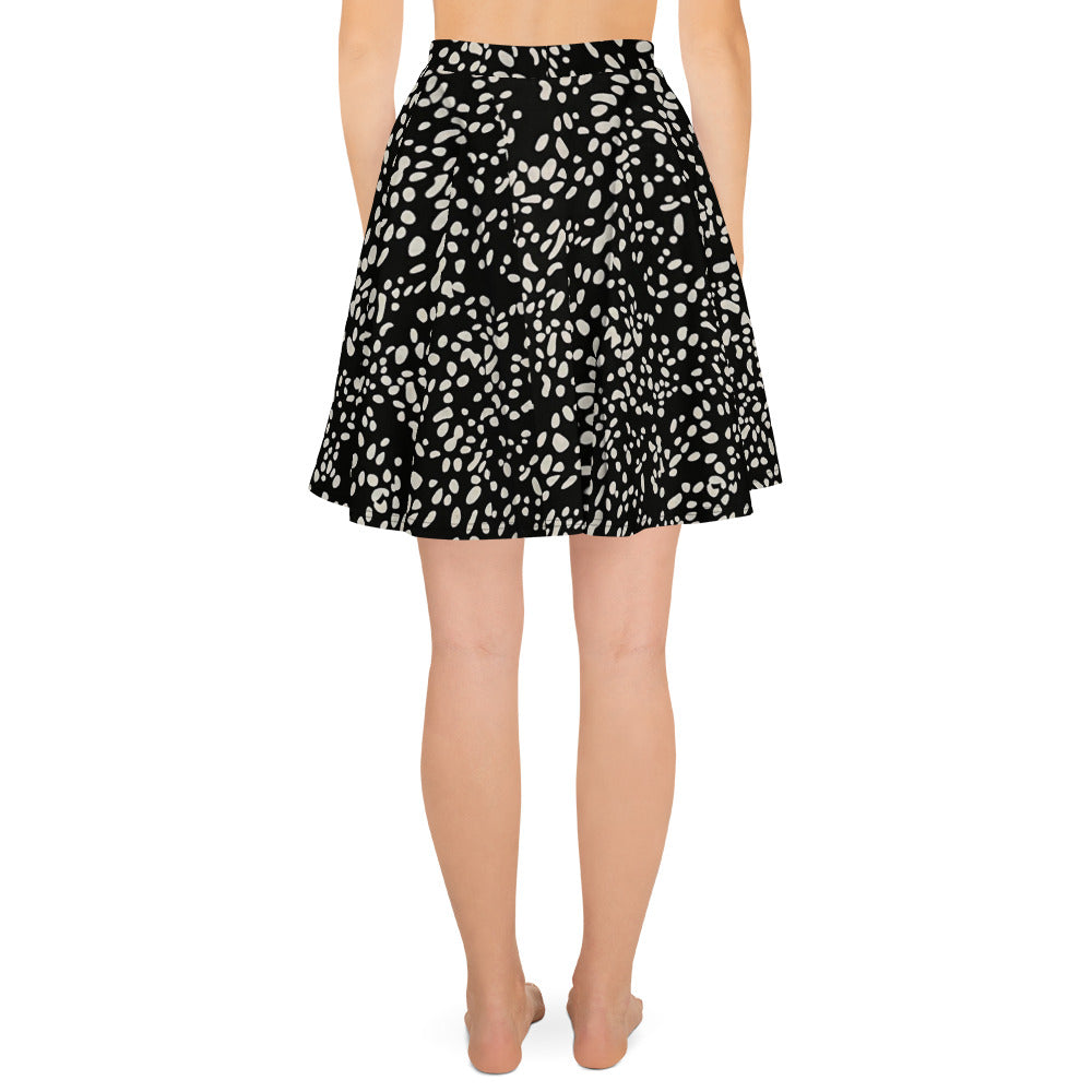 White Dots Adire Skater Skirt