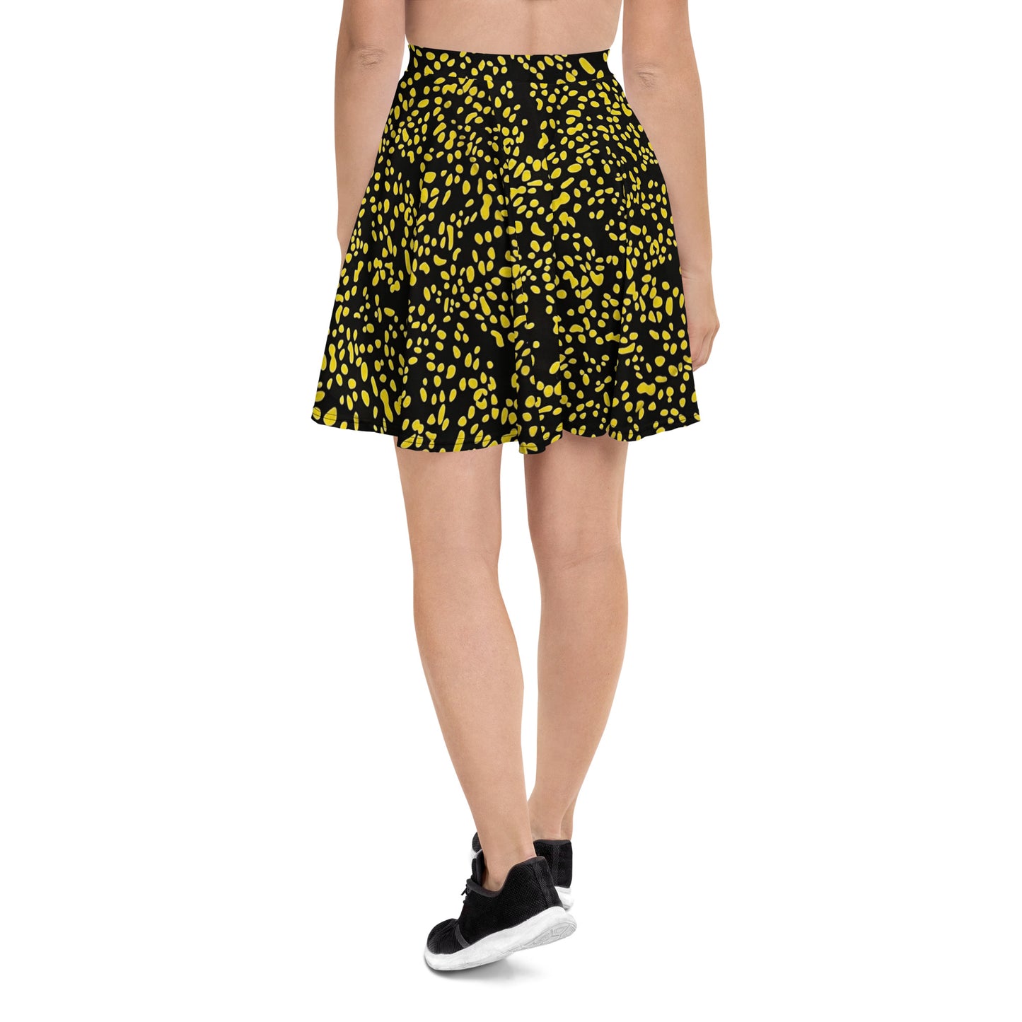 Yellow Dots Adire Skater Skirt