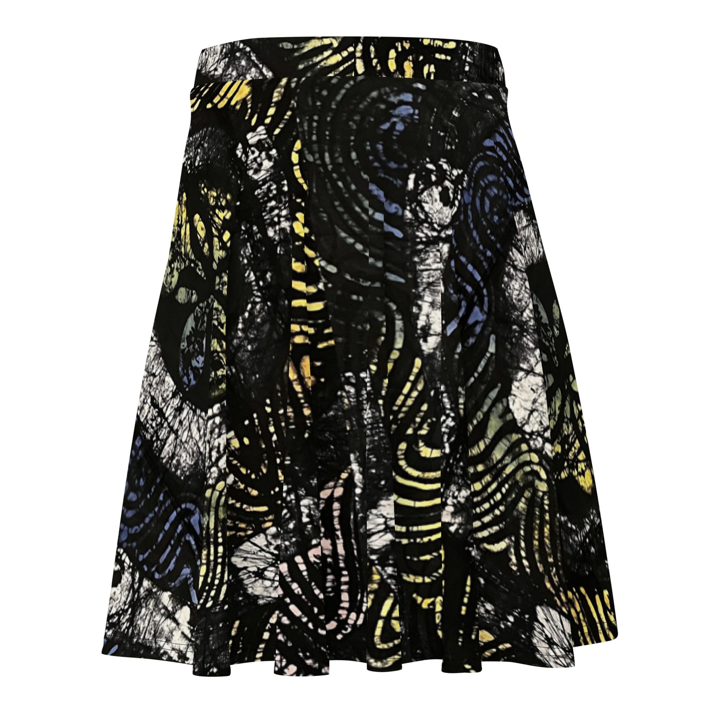 Circles & Swirls Adire Skater Skirt