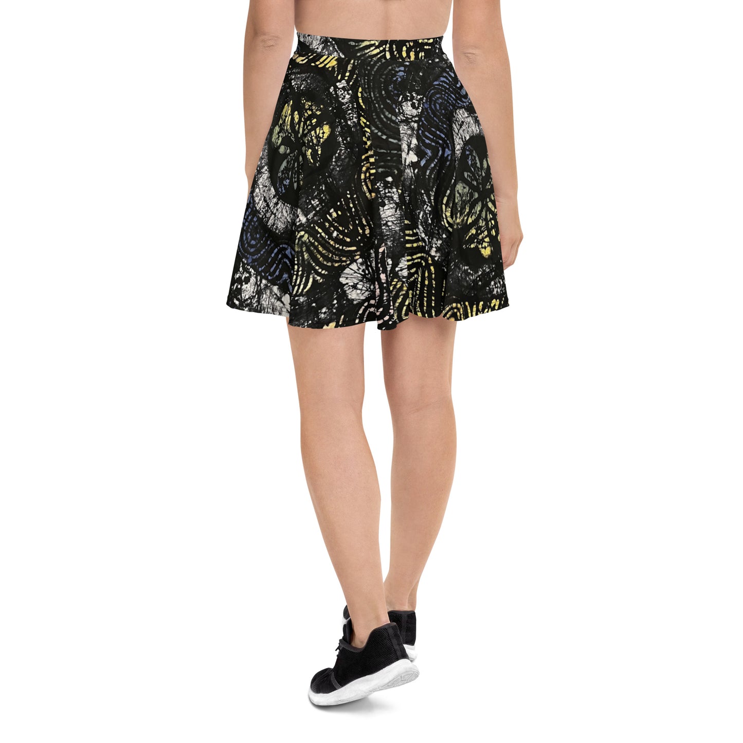 Circles & Swirls Adire Skater Skirt