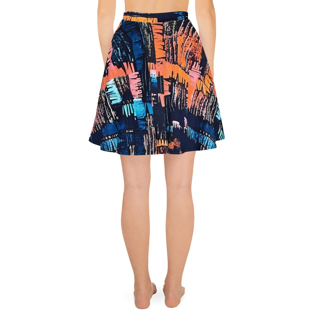 Colourful Adire Skater Skirt