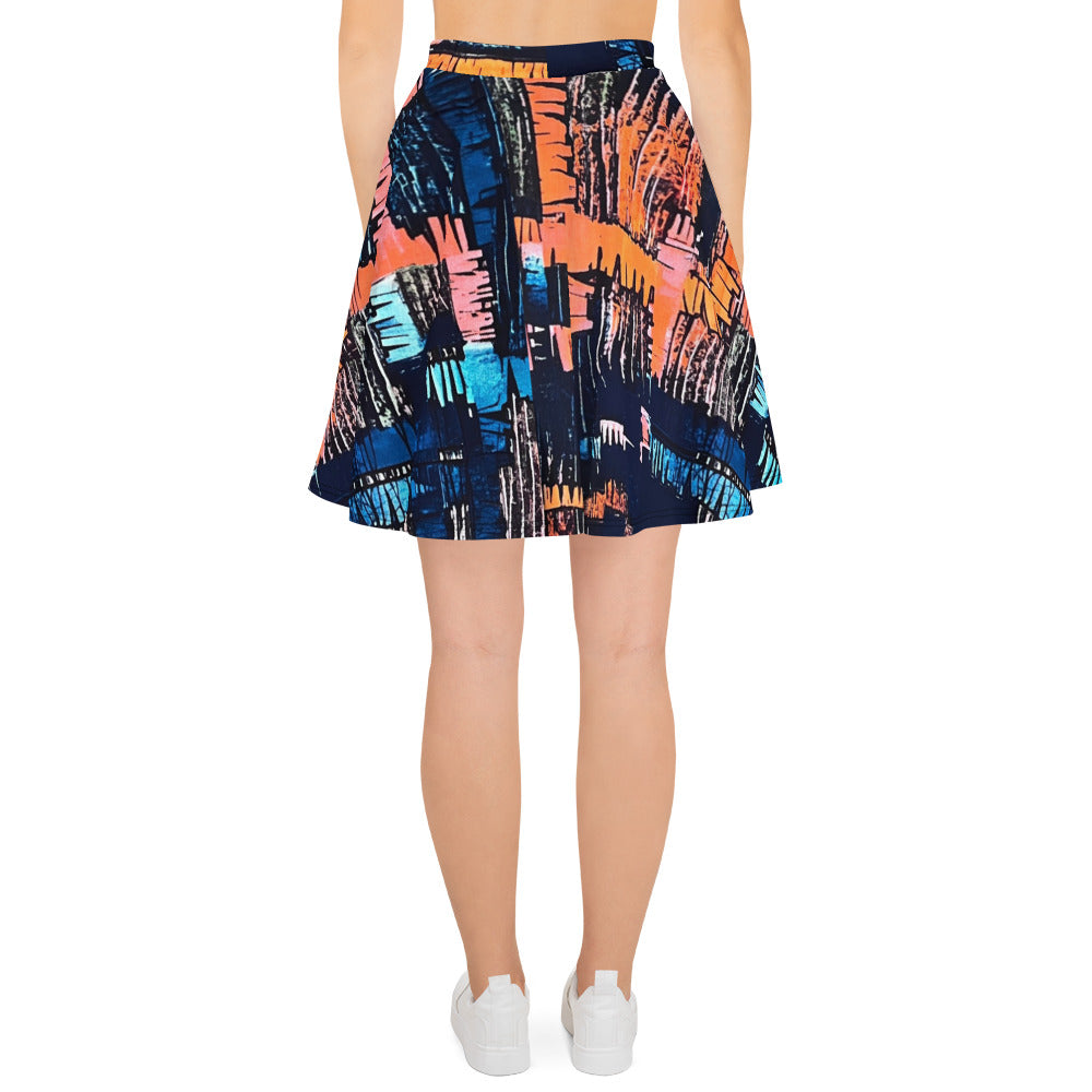 Colourful Adire Skater Skirt