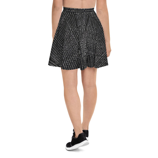 Grey Stripe Adire Skater Skirt