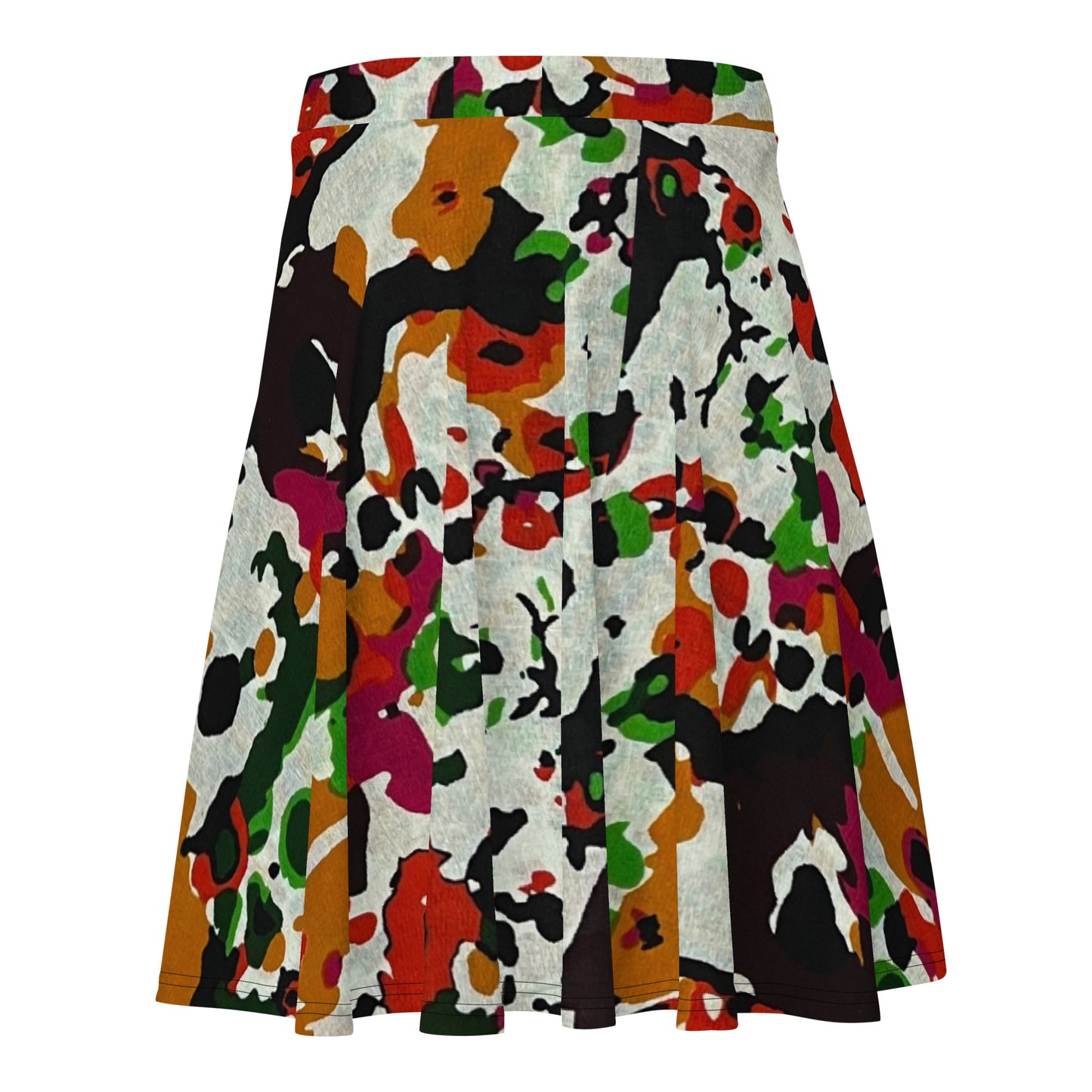 Multicolour Paint Ankara Skater Skirt