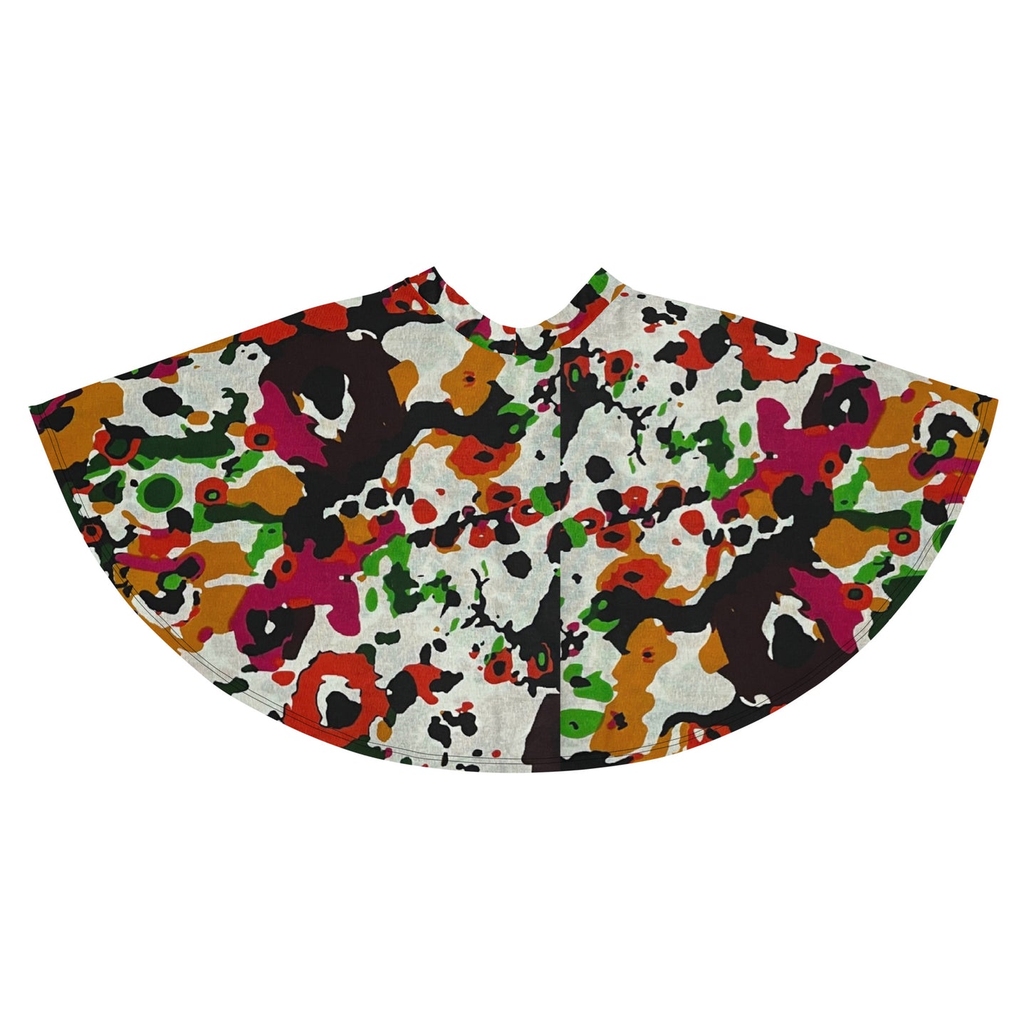 Multicolour Paint Ankara Skater Skirt