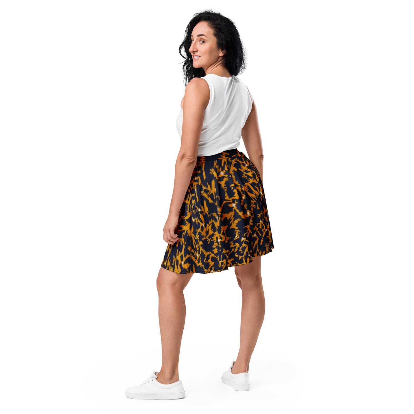 Yellow Leopard Skater Skirt