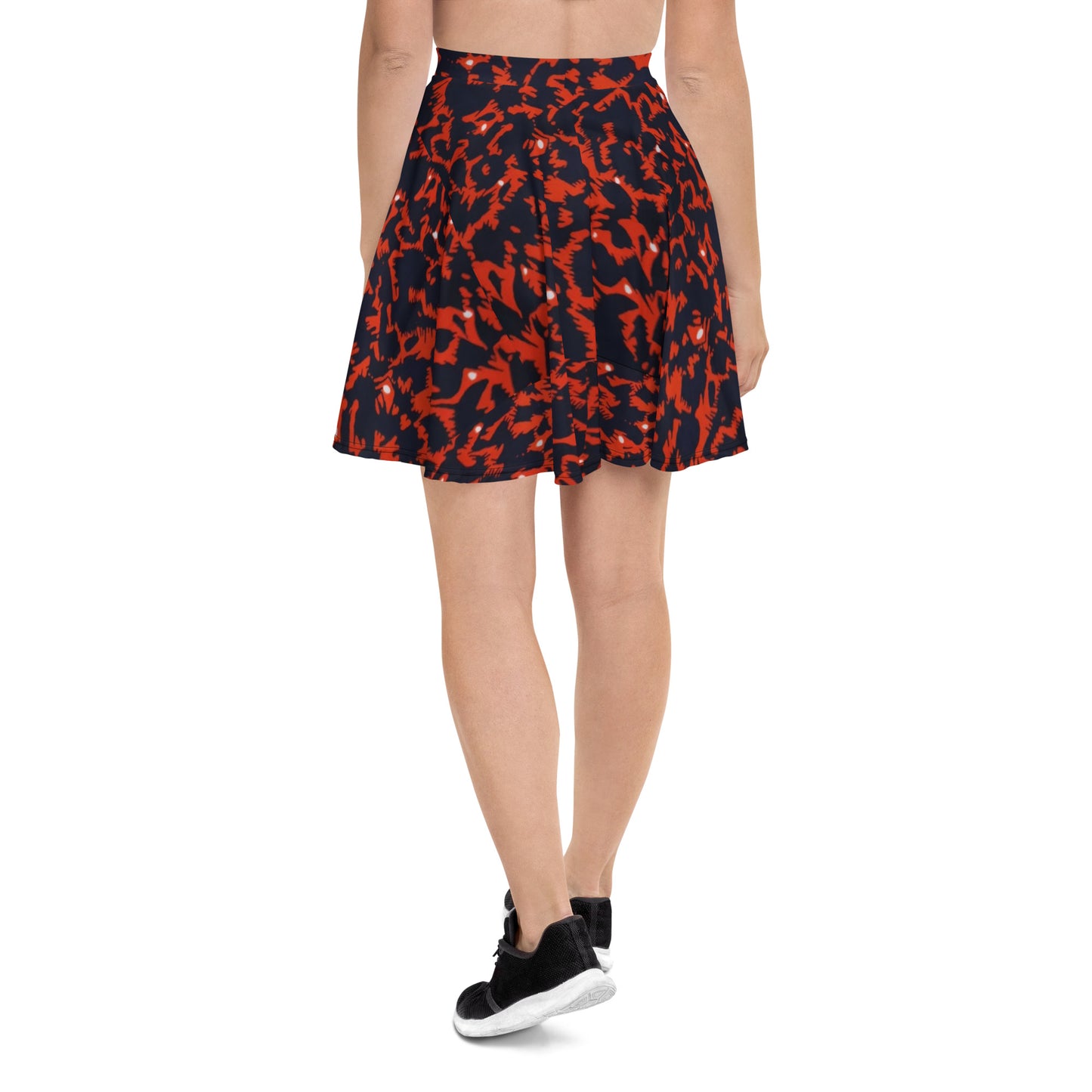 Orange Leopard Skater Skirt