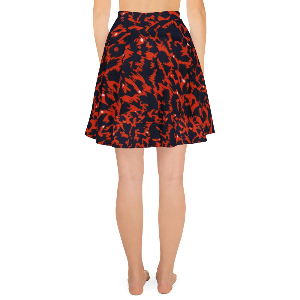 Orange Leopard Skater Skirt