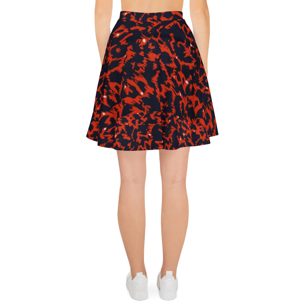 Orange Leopard Skater Skirt