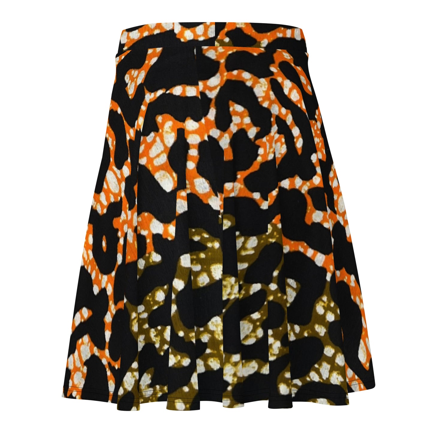 Green Orange Leopard Skater Skirt