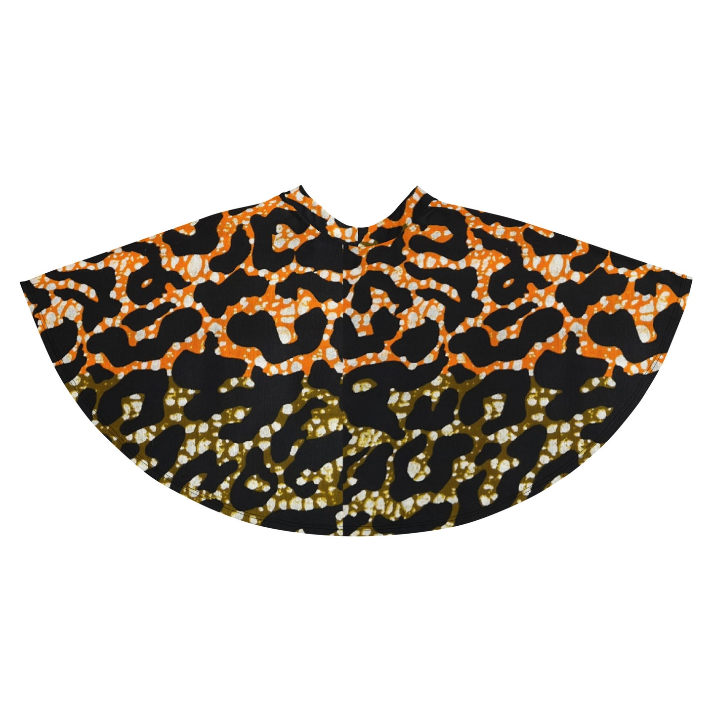 Green Orange Leopard Skater Skirt