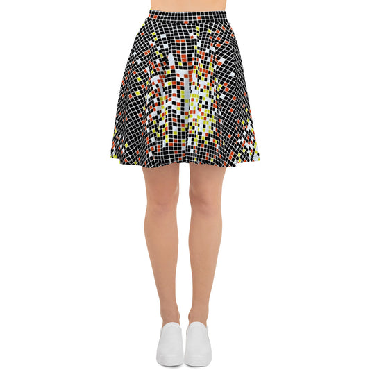 Graphic Square Ankara Skater Skirt