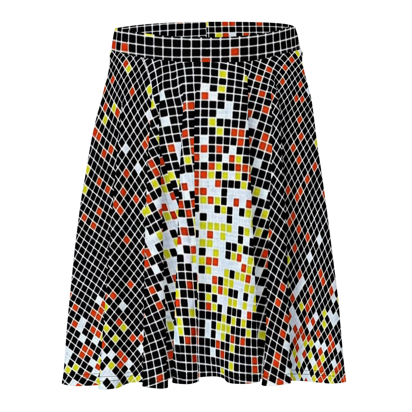 Graphic Square Ankara Skater Skirt