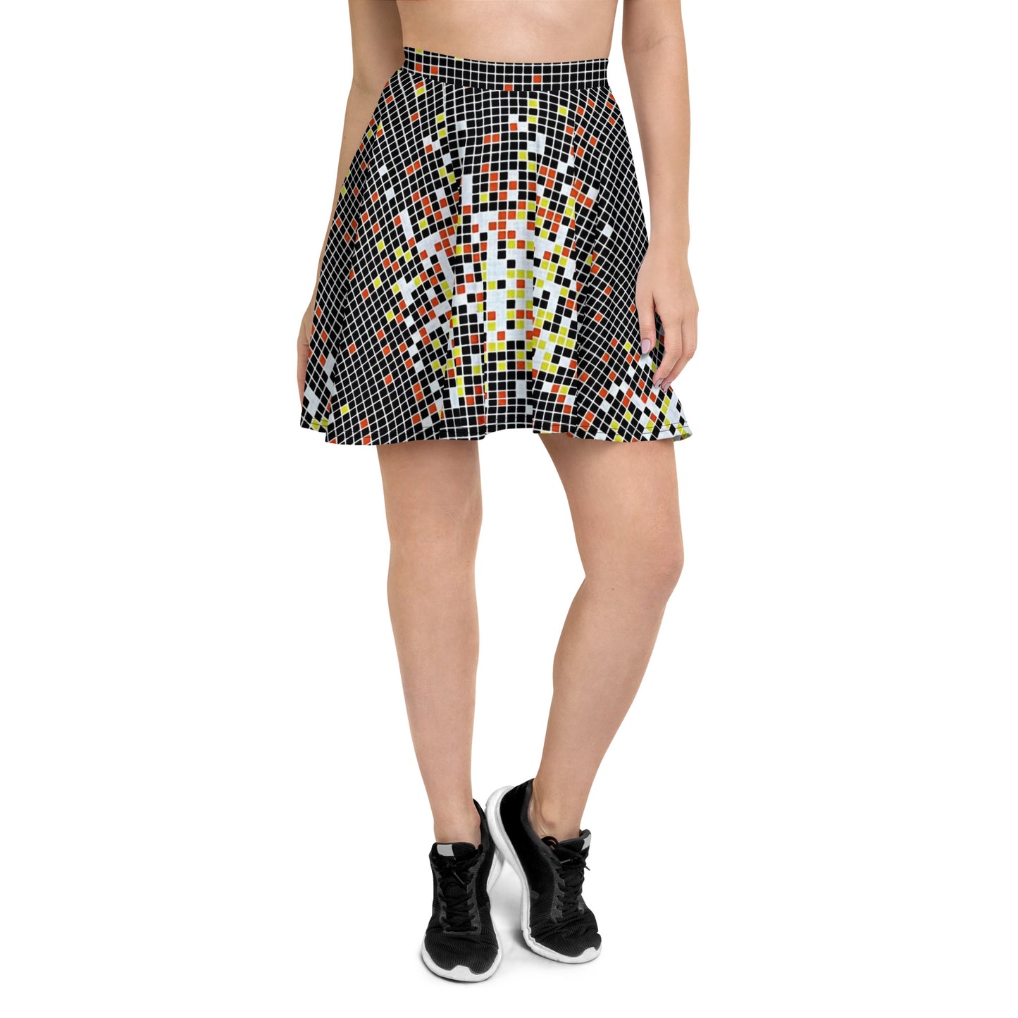 Graphic Square Ankara Skater Skirt